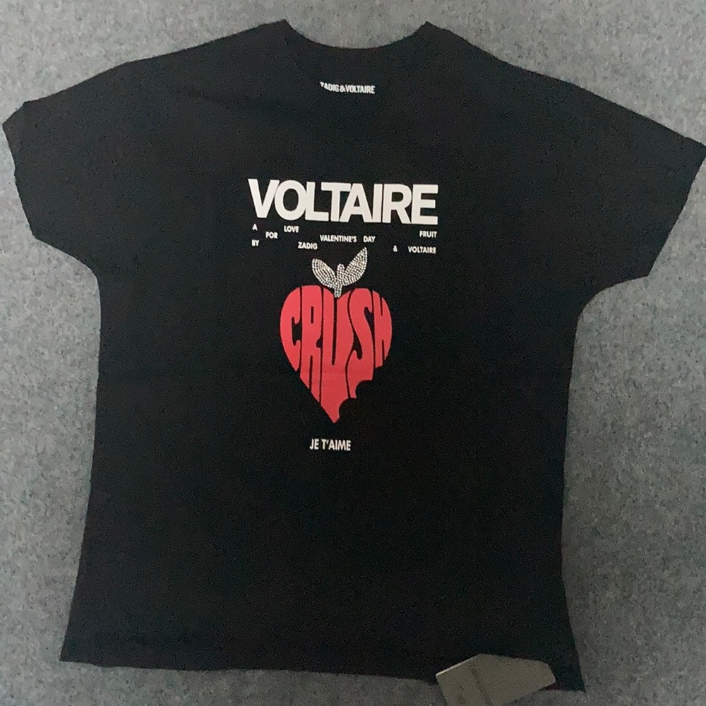 Zadig & Voltaire Black Tee with Red Graphic
